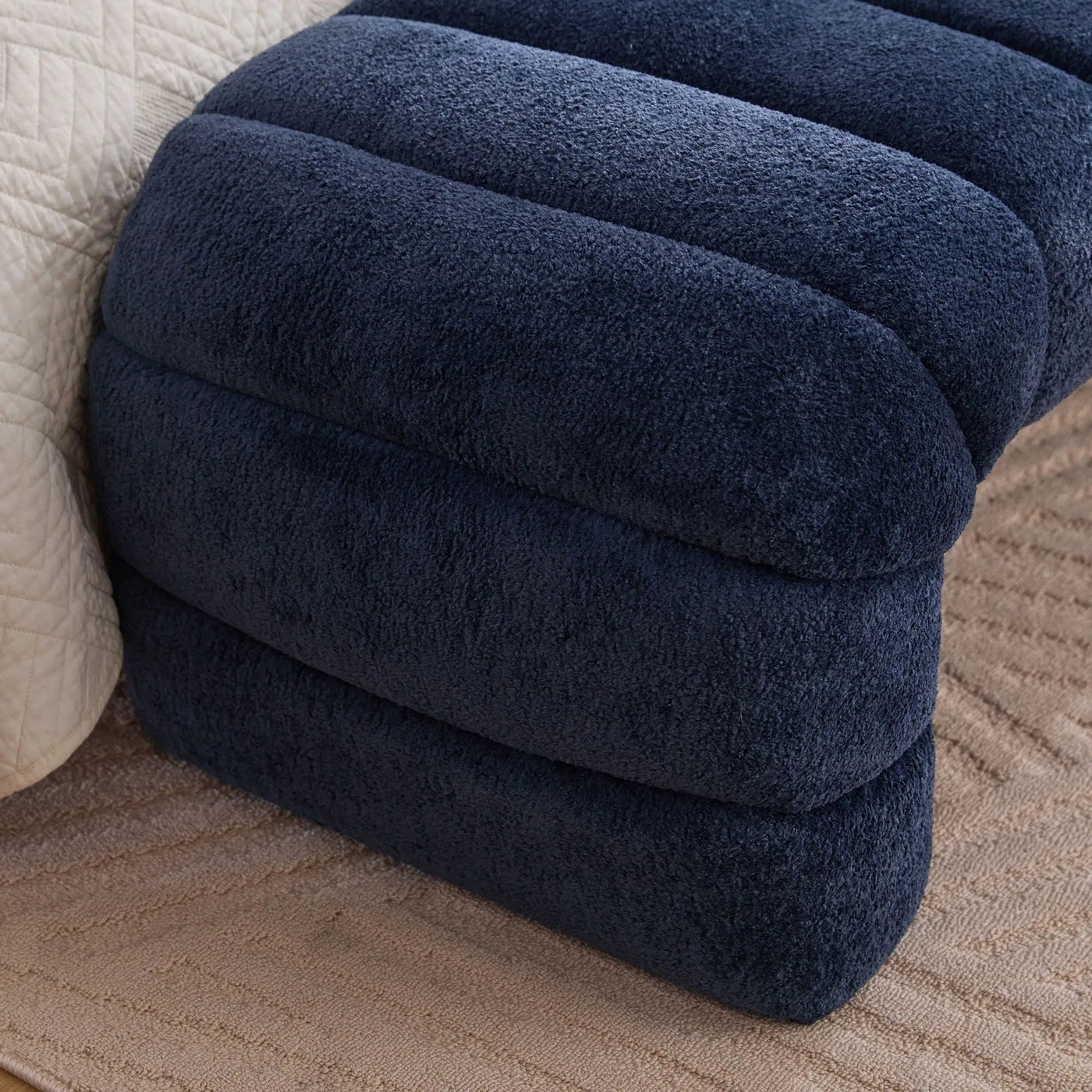 Modern Upholstered Armless Bed Bench With Channel Tufted Design by Unique Piece Furniture