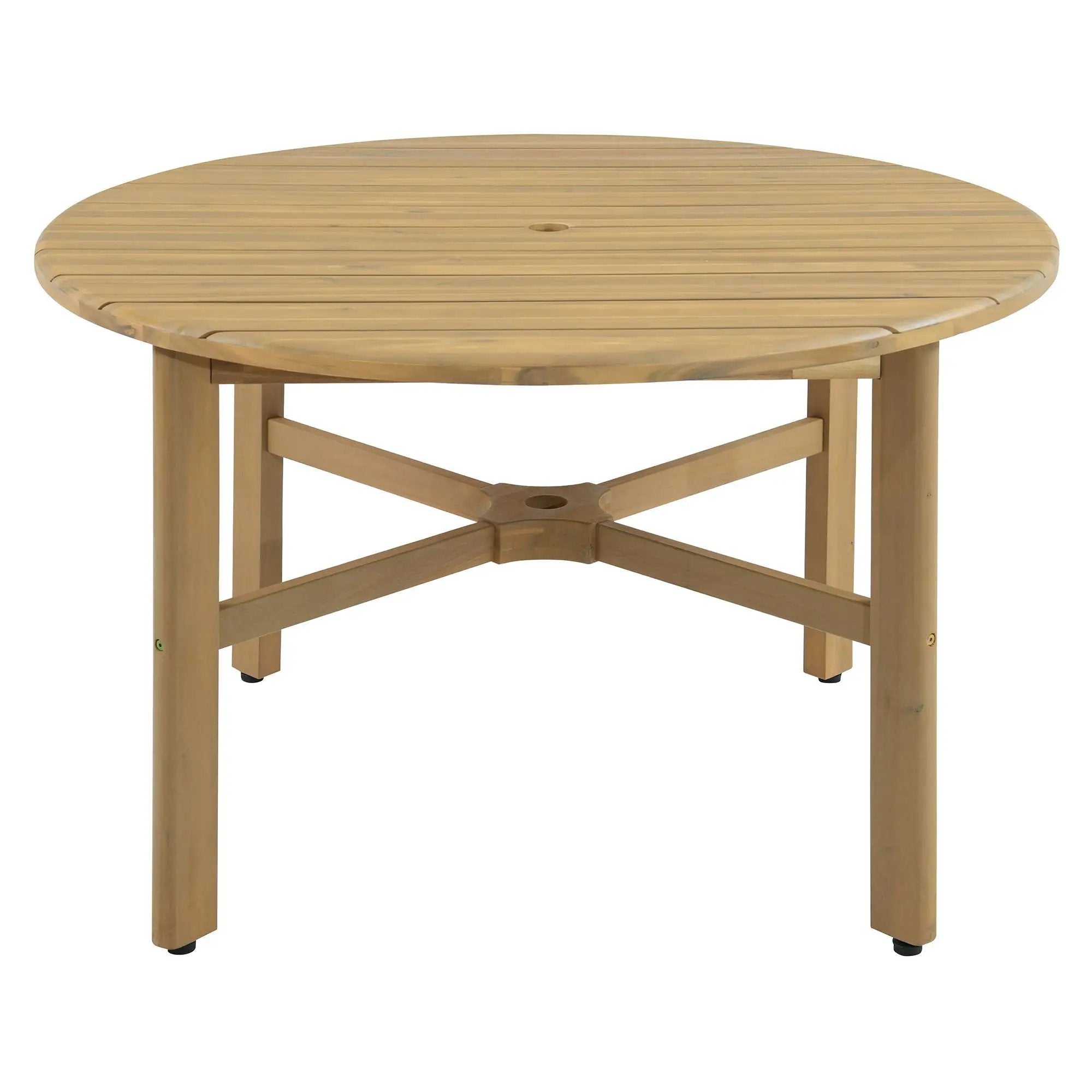 5 Piece Round Patio Table & Cushioned Armrest Chairs, Outdoor Dining Set With Umbrella Hole by HouseOfZazla