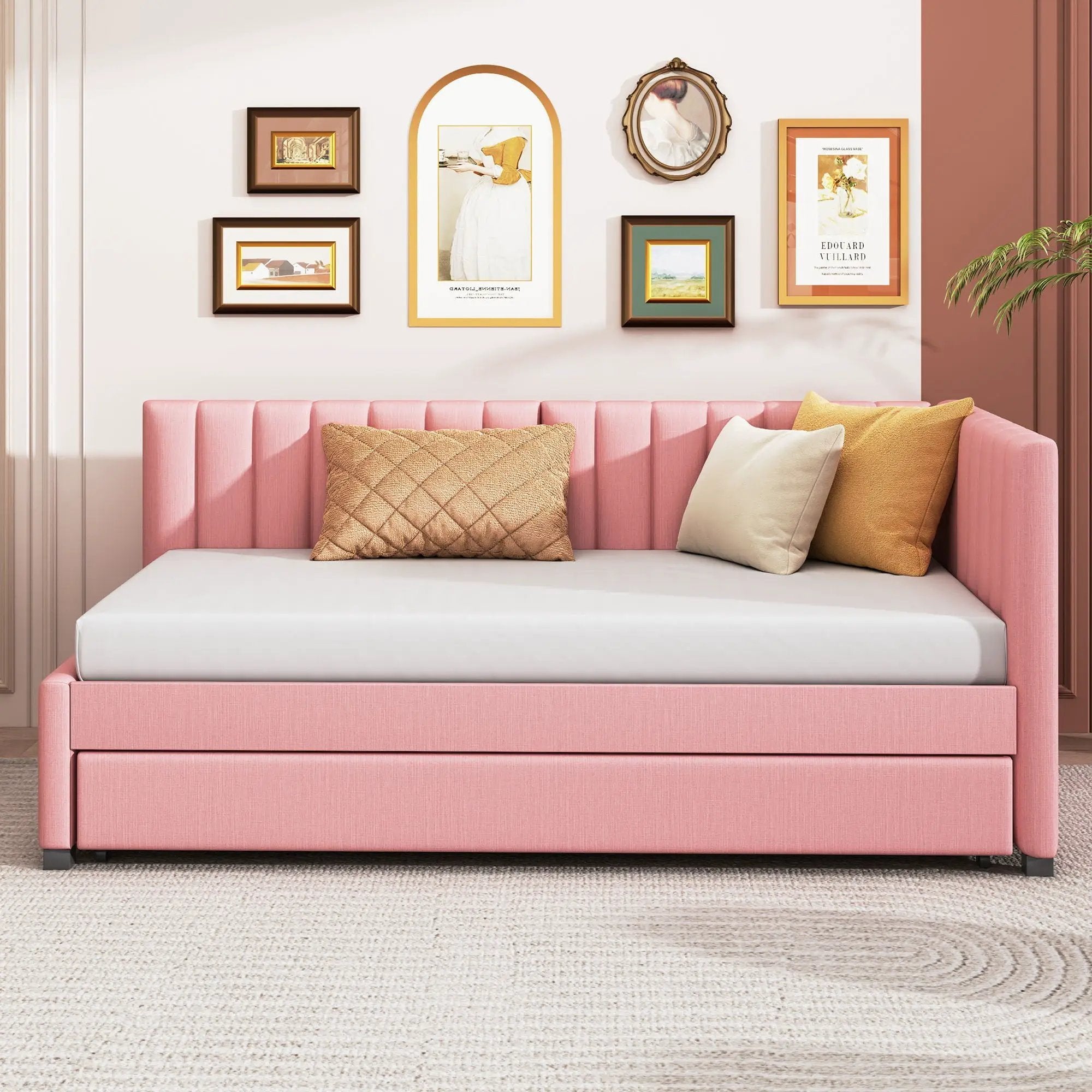 Upholstered Daybed, Sofa Bed Frame, No Box Spring Needed by HouseOfZazla
