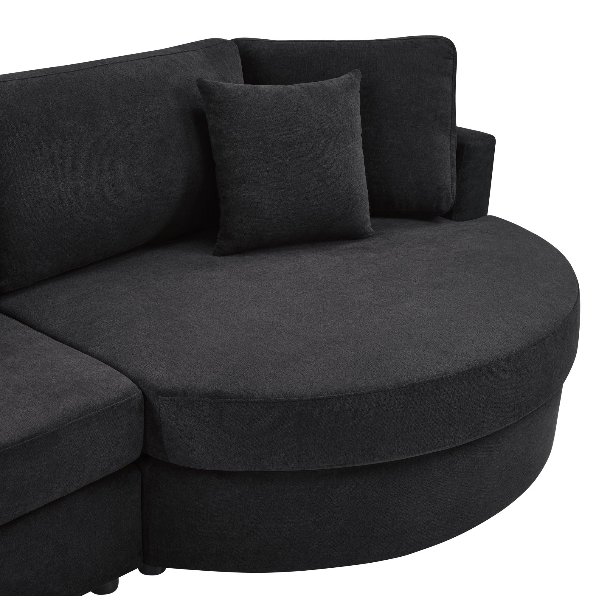 Modern 3 Seater Upholstered Sofa With Curved Design by HouseOfZazla