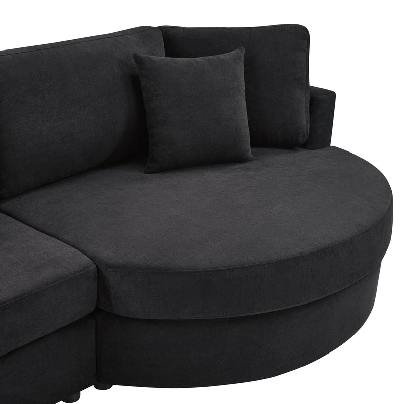 Modern 3 Seater Upholstered Sofa With Curved Design by HouseOfZazla