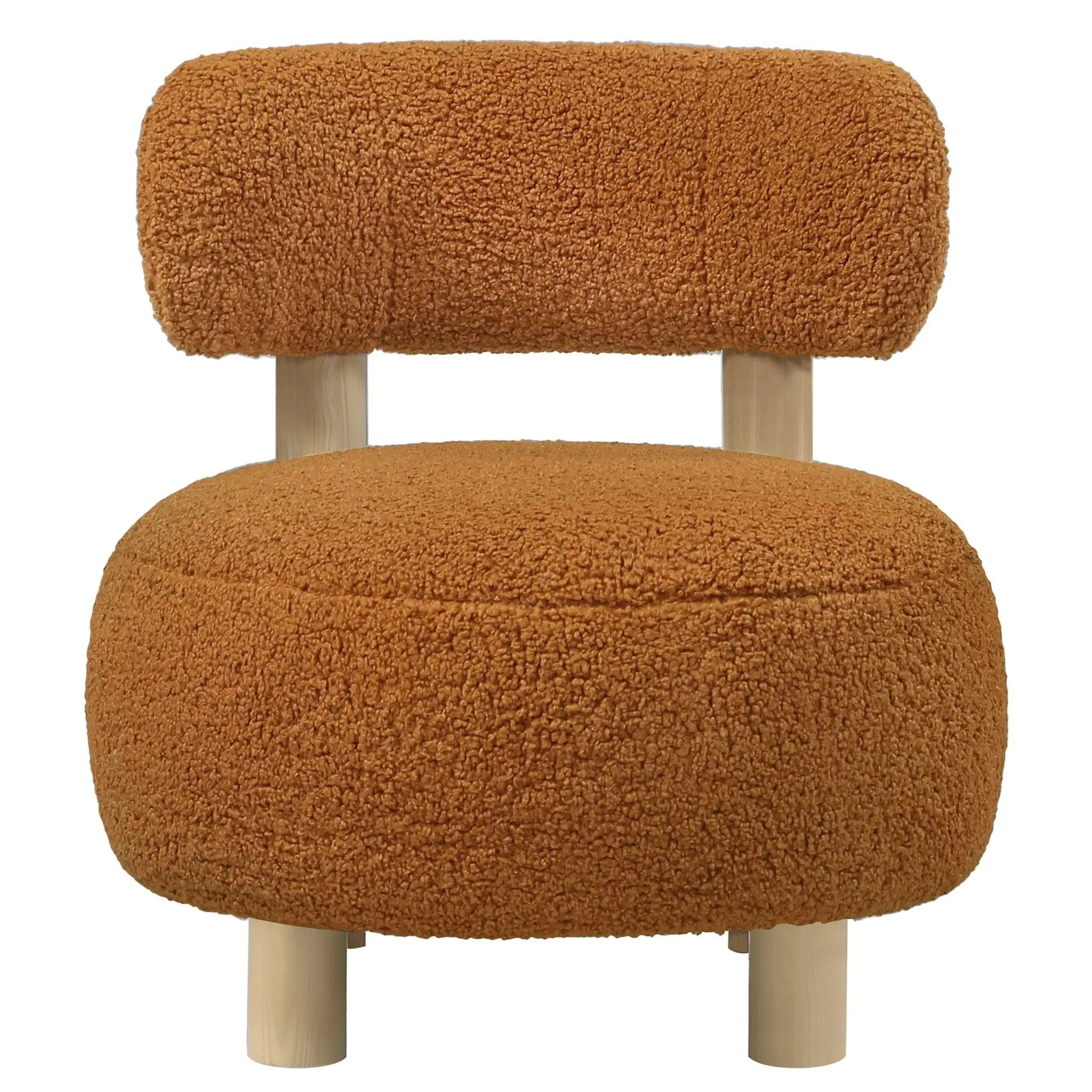 Zonie Boucle Upholstered Barrel Back Accent Chair Orange by Unique Piece Furniture
