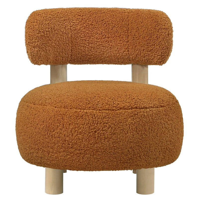 Zonie Boucle Upholstered Barrel Back Accent Chair Orange by Unique Piece Furniture