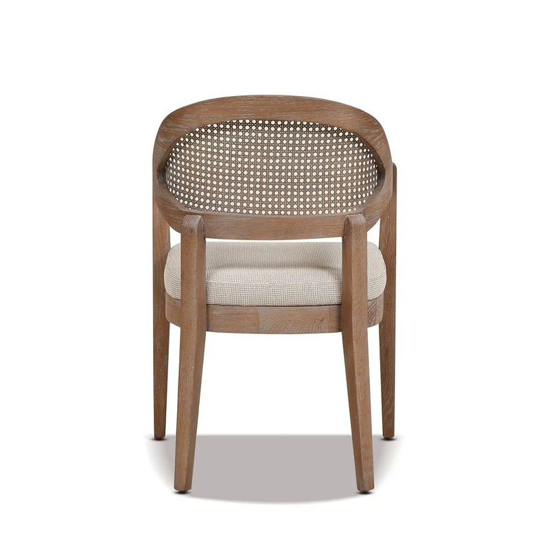 Americana - Mid-Century Modern Cane Back Dining Chair Textured Weave - Taupe Beige by HouseOfZazla