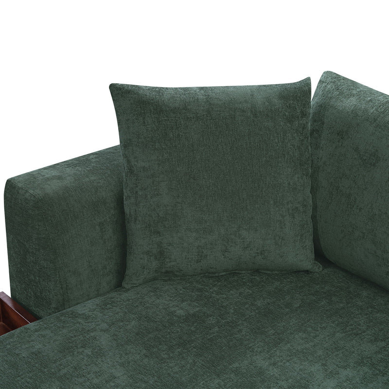 Modern L Shaped Sectional Sofa With Upholstery And Wooden Storage by HouseOfZazla