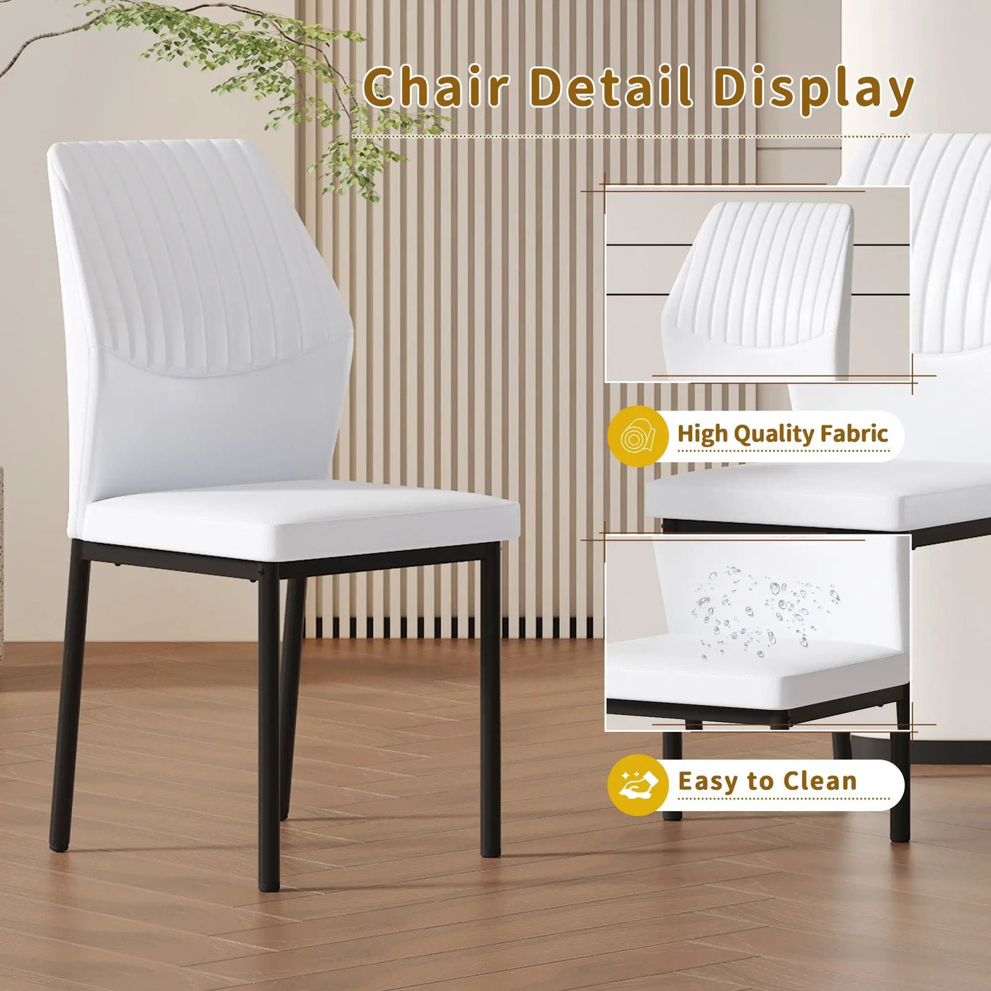 Ergonomic Simple Chair With Metal Leg by Unique Piece Furniture