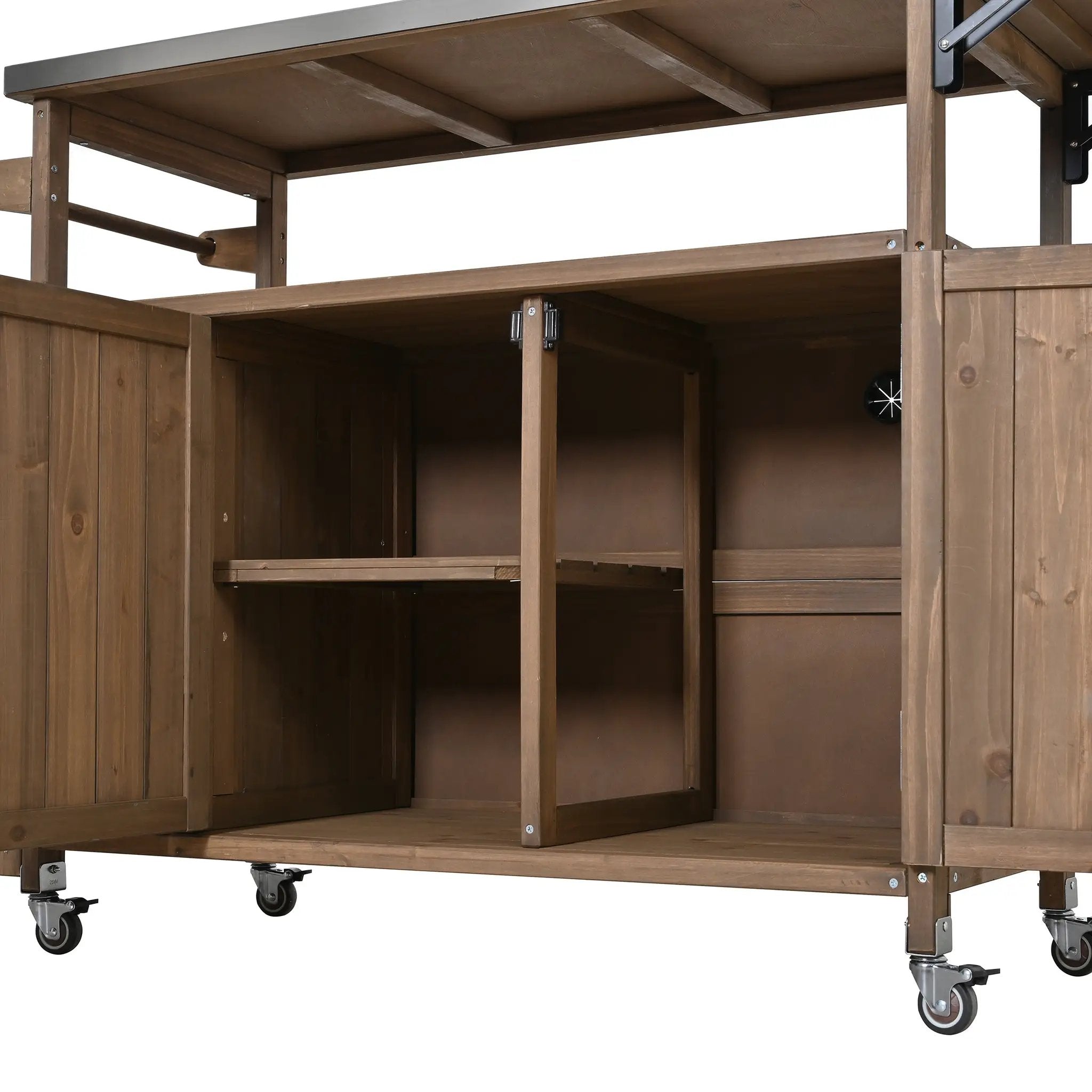 54.33' Farmhouse Rolling Outdoor Kitchen Cart by HouseOfZazla