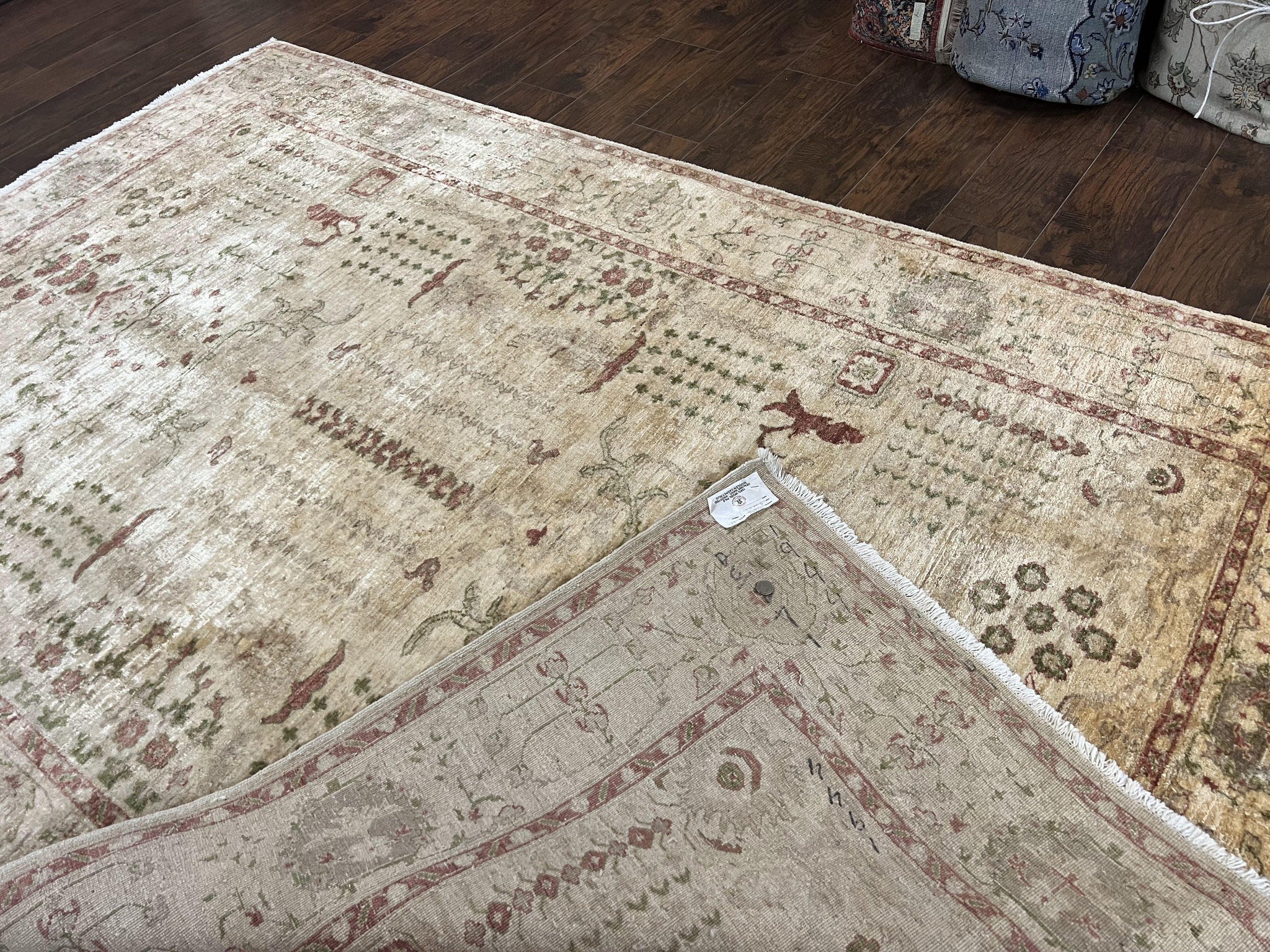 Pakistani Oushak Rug 6 x 9.6, Handmade Wool Peshawar Carpet, Farmhouse Rug by Jewel Rugs