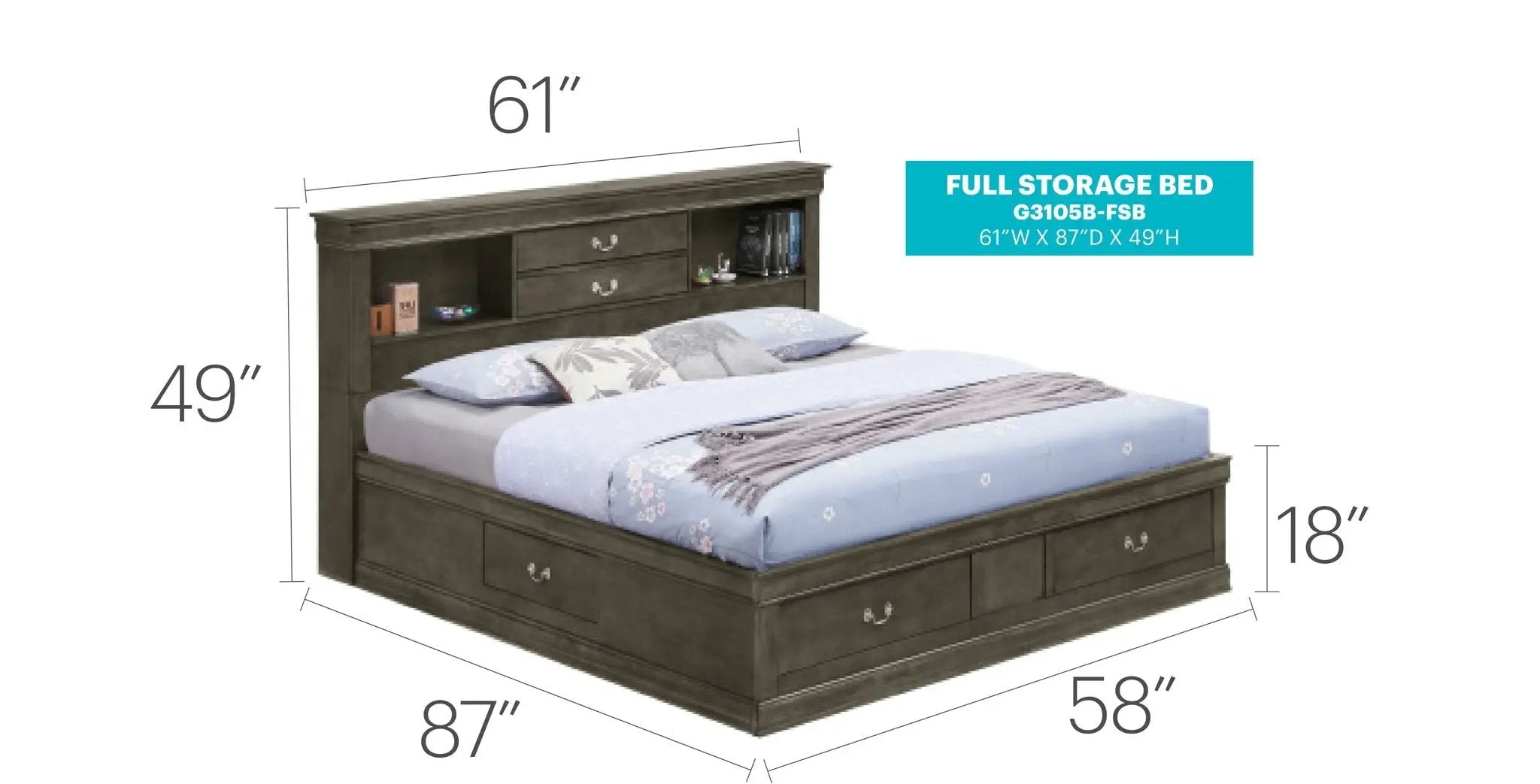 Traditional Style Bookcase Storage Bed by HouseOfZazla