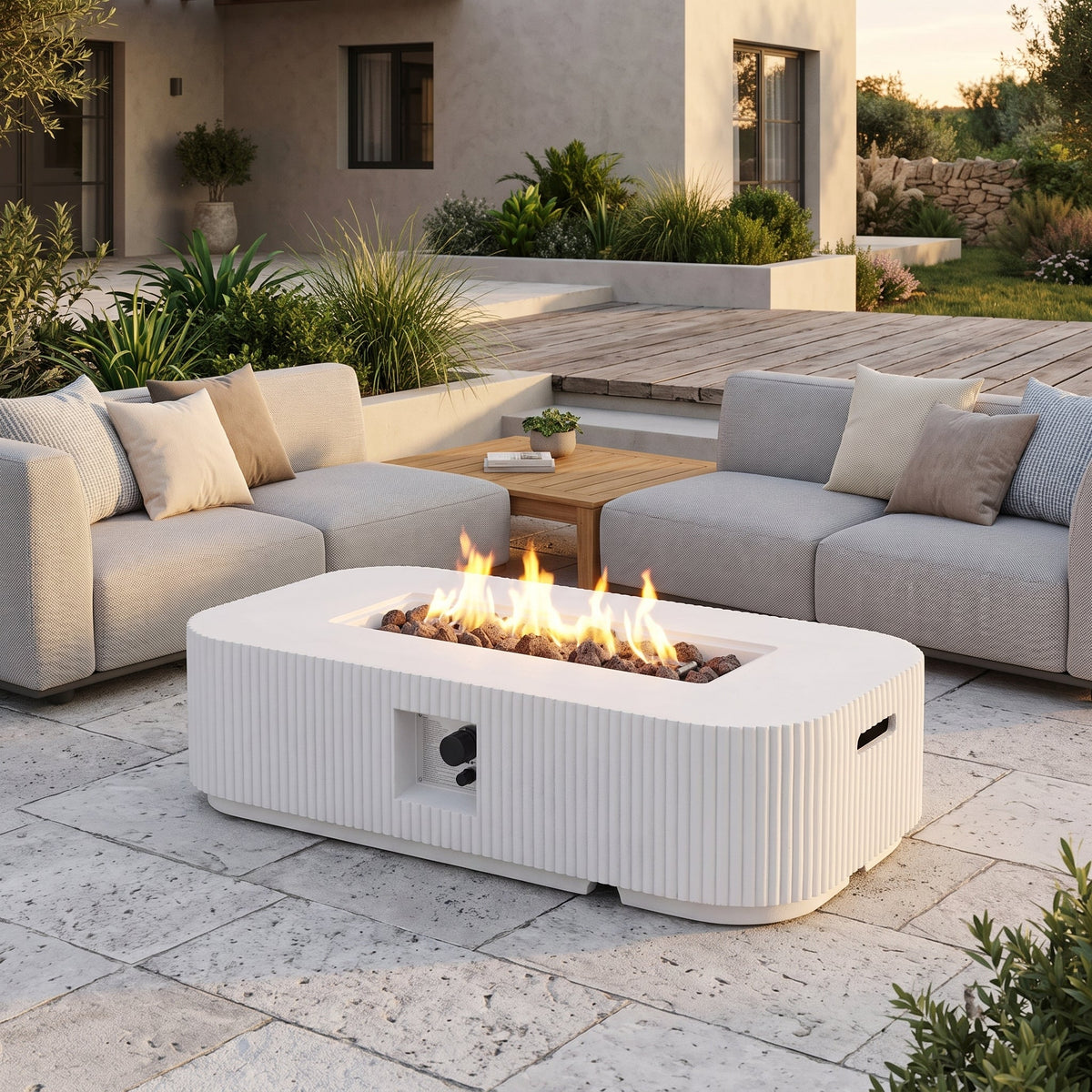 Outdoor 48.2" Rectangular MgO Fire Pit, photo 2 of 5