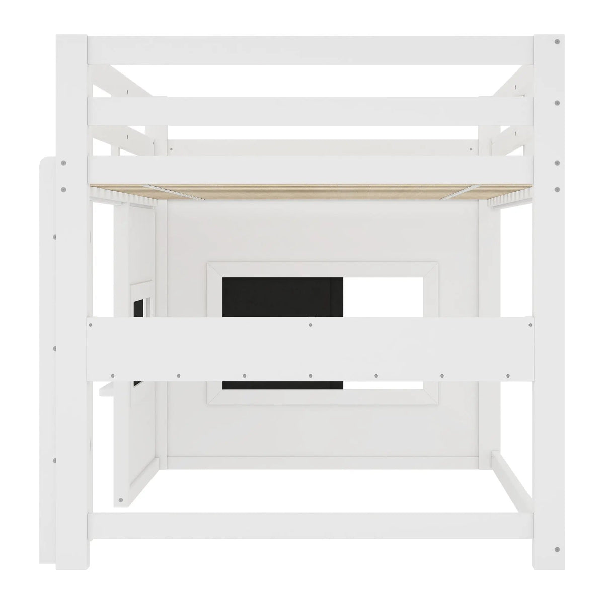 Twin Size Loft Bed With Sliding Chalkboard & Bookshelf by HouseOfZazla