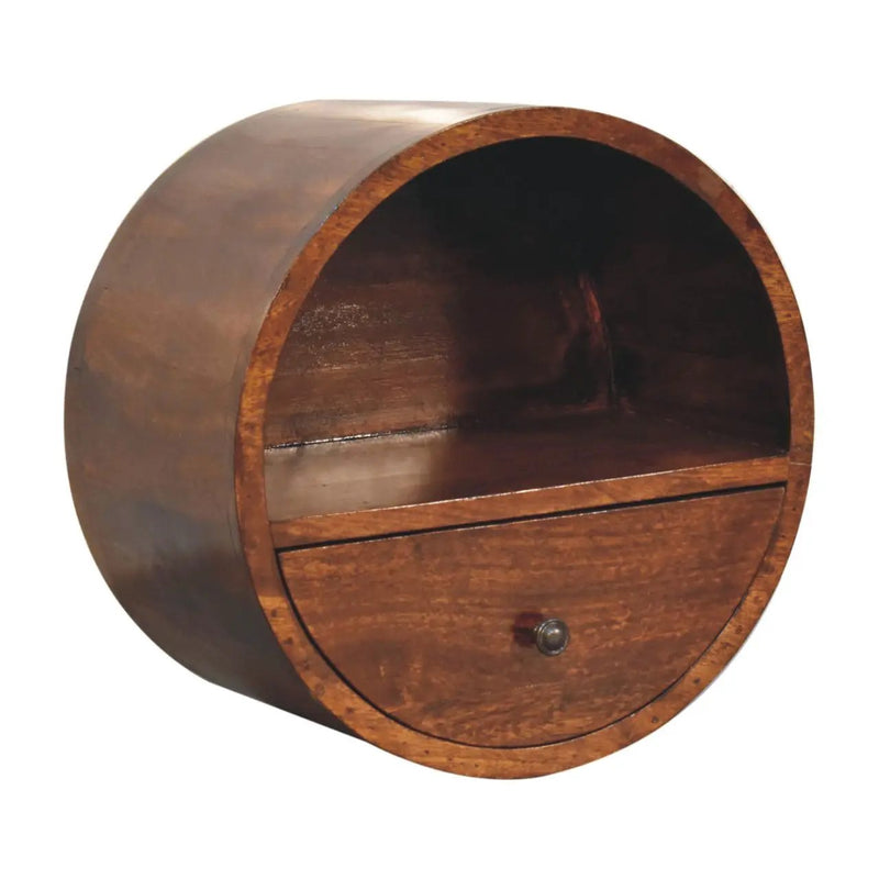 Floating Circle Bedside Table - Chestnut by HouseOfZazla