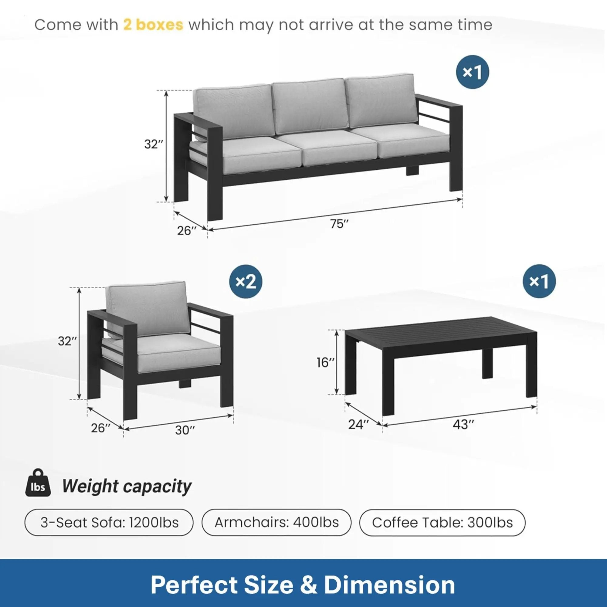 Outdoor Patio Set, All-Weather With Thick Cushions by HouseOfZazla