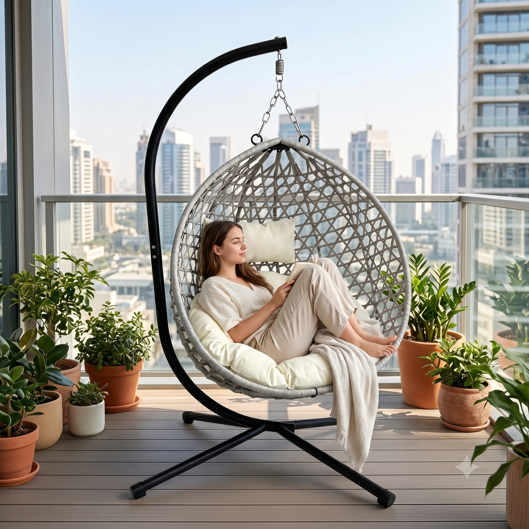 Foldable Hanging Egg Chair with Stand by HouseOfZazla