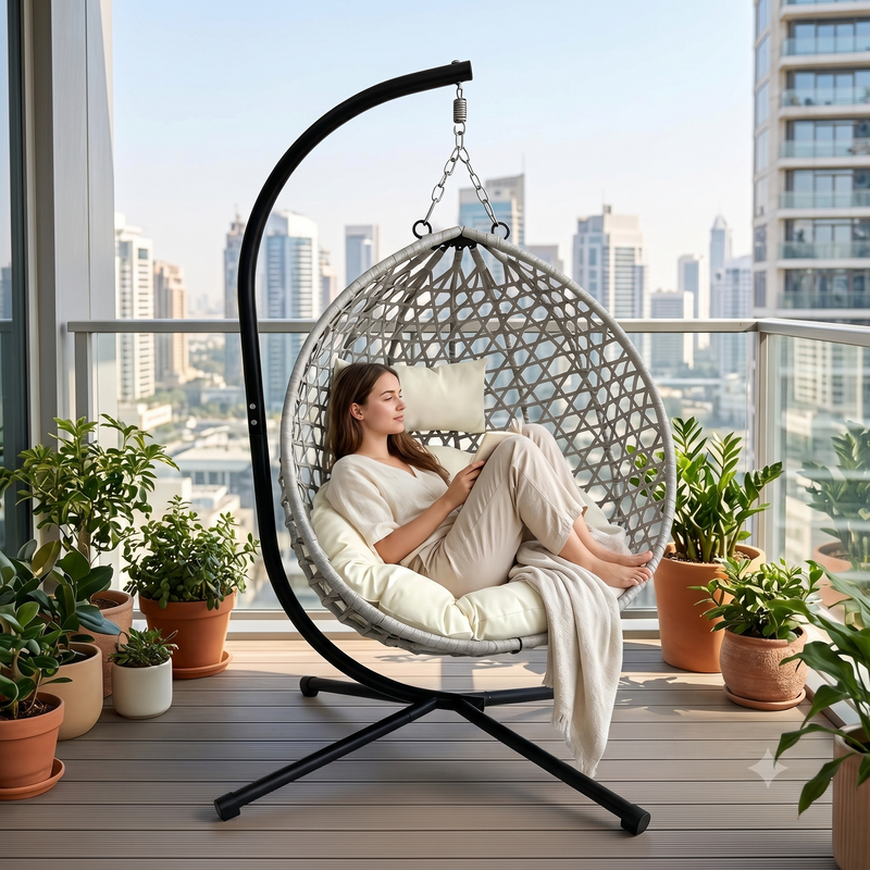 Foldable Hanging Egg Chair with Stand by HouseOfZazla