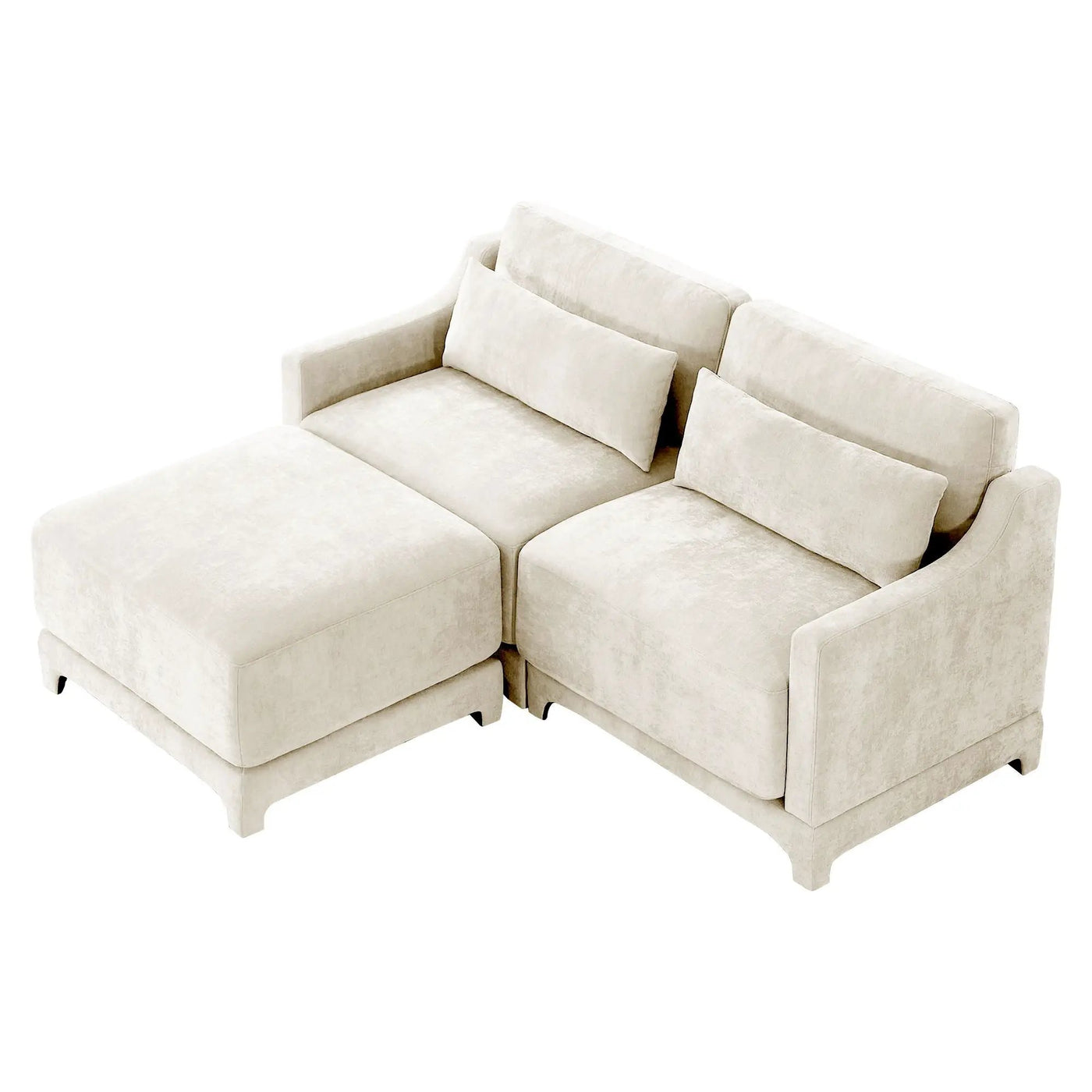 Stylish Sofa With Ottoman And Lumbar Pillows, Ergonomic Design by Unique Piece Furniture