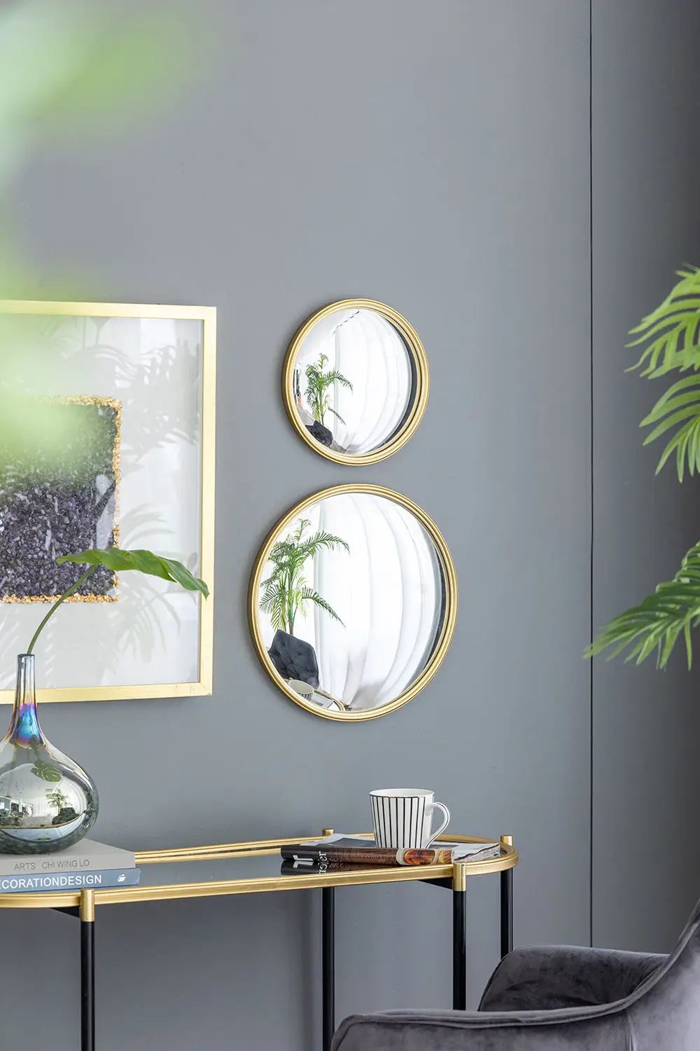 Round Mirror, Circle Mirror With Iron Frame For Living Room Bedroom Vanity Entryway Hallway by HouseOfZazla
