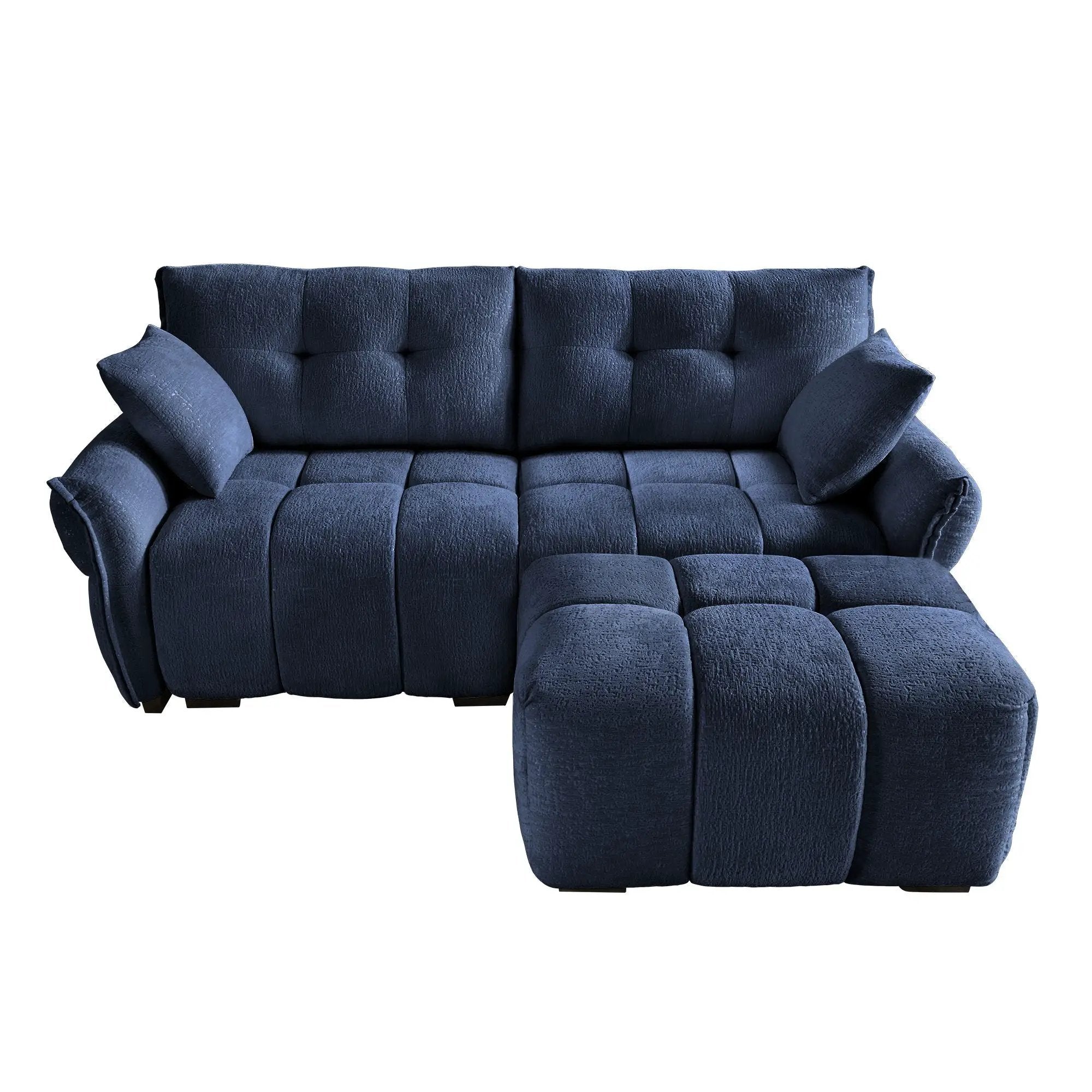 Sofa Set With Ottoman And Pillows, Textured, High Resilience Cushions by Unique Piece Furniture