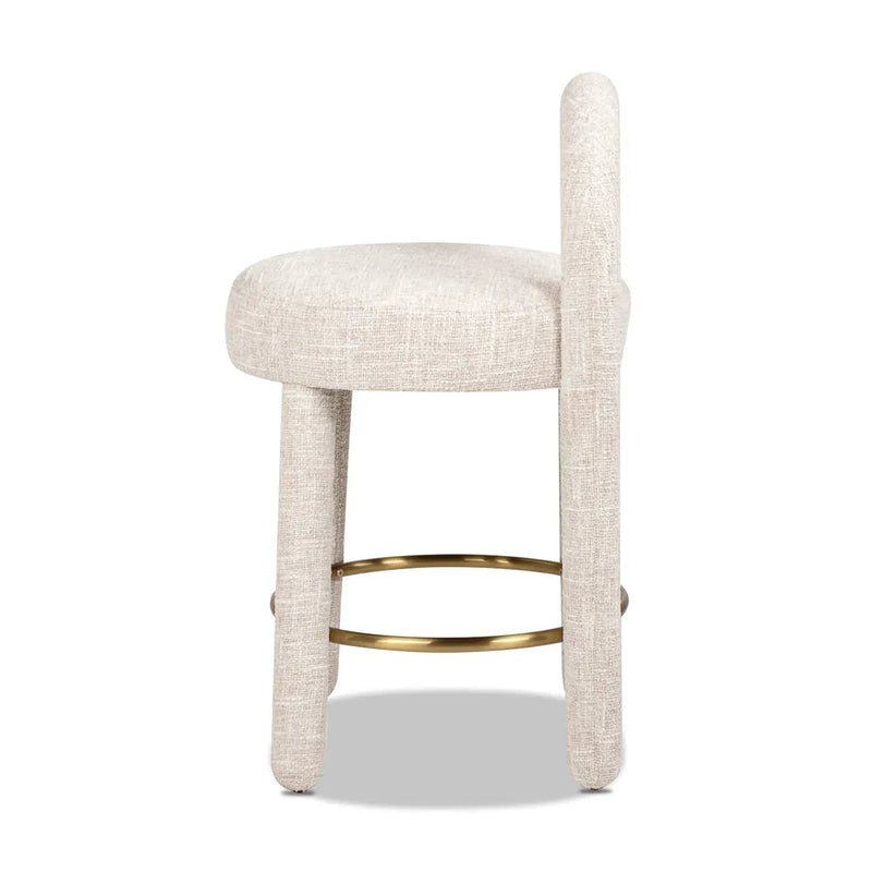Penny 26.5" Round Arched Upholstered Counter Stool, Set of 2 by HouseOfZazla