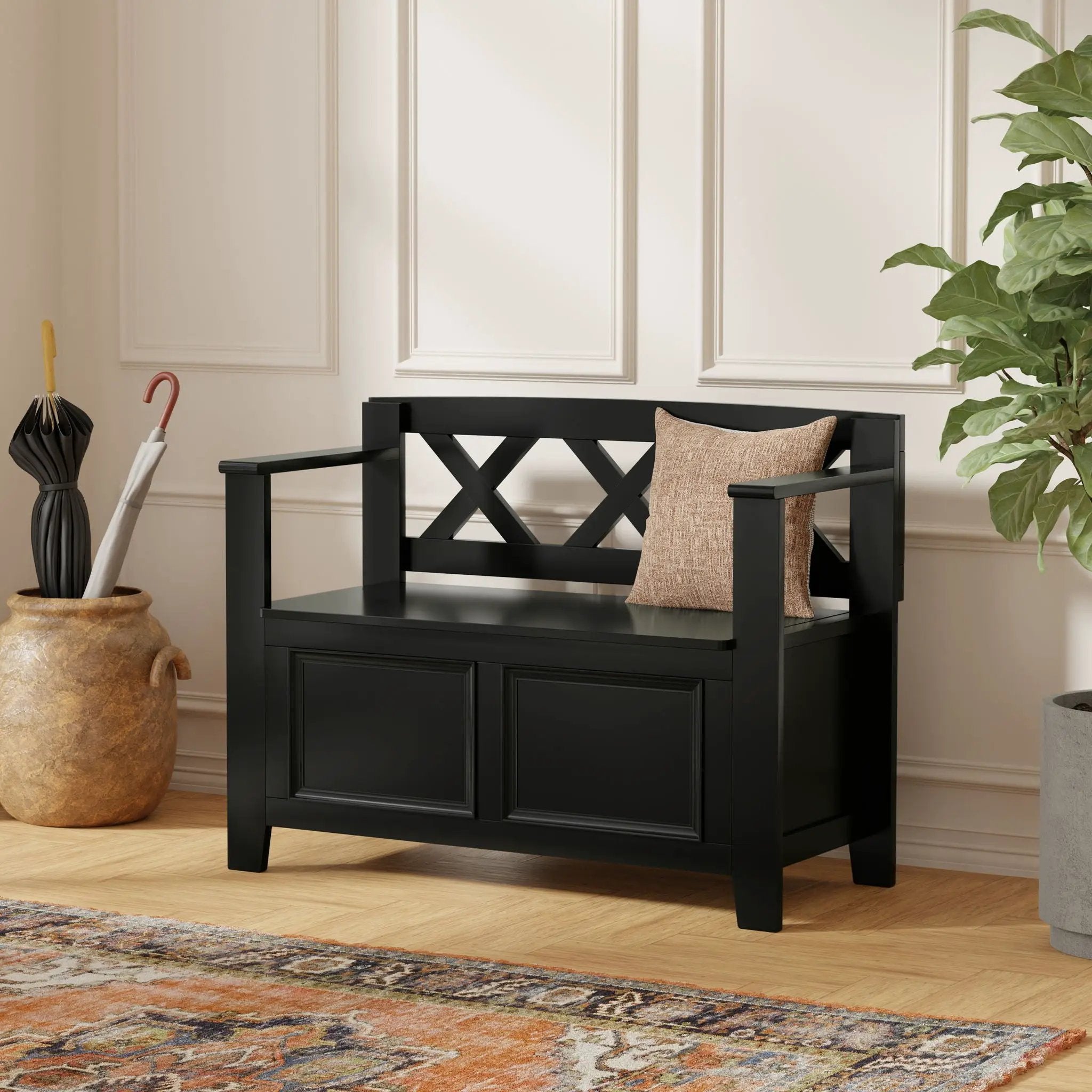 Amherst - Small Transitional Entryway Storage Bench by Unique Piece Furniture