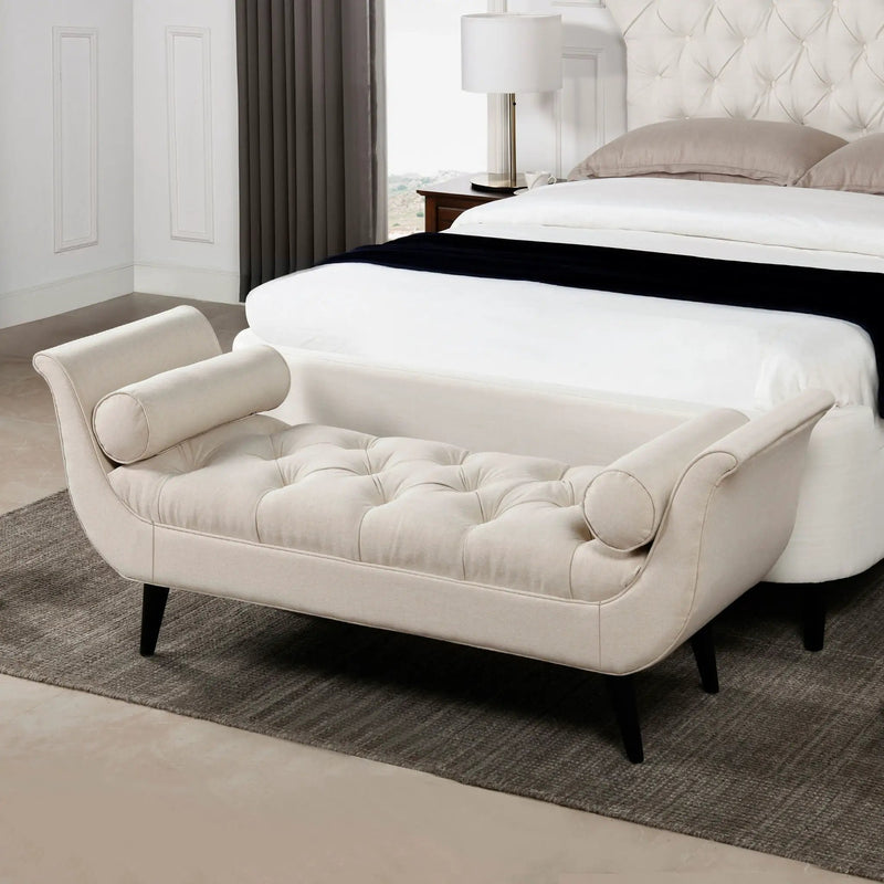 Alma - Tufted Flared Arm Entryway Bench by HouseOfZazla