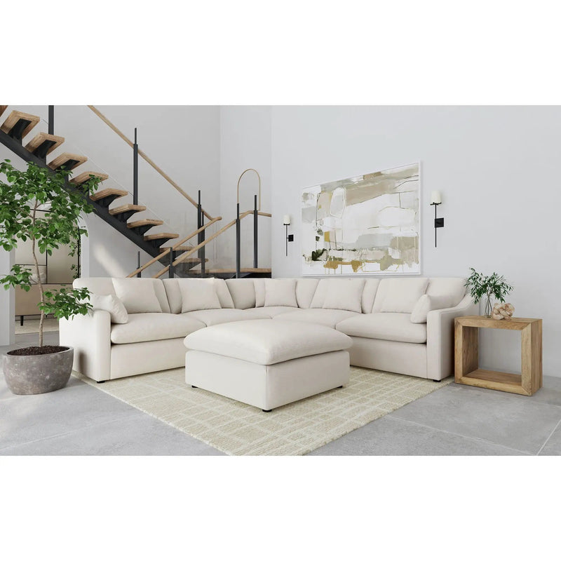 Greeley - 6 Piece Upholstered Modular Sectional Sofa - Ivory by HouseOfZazla
