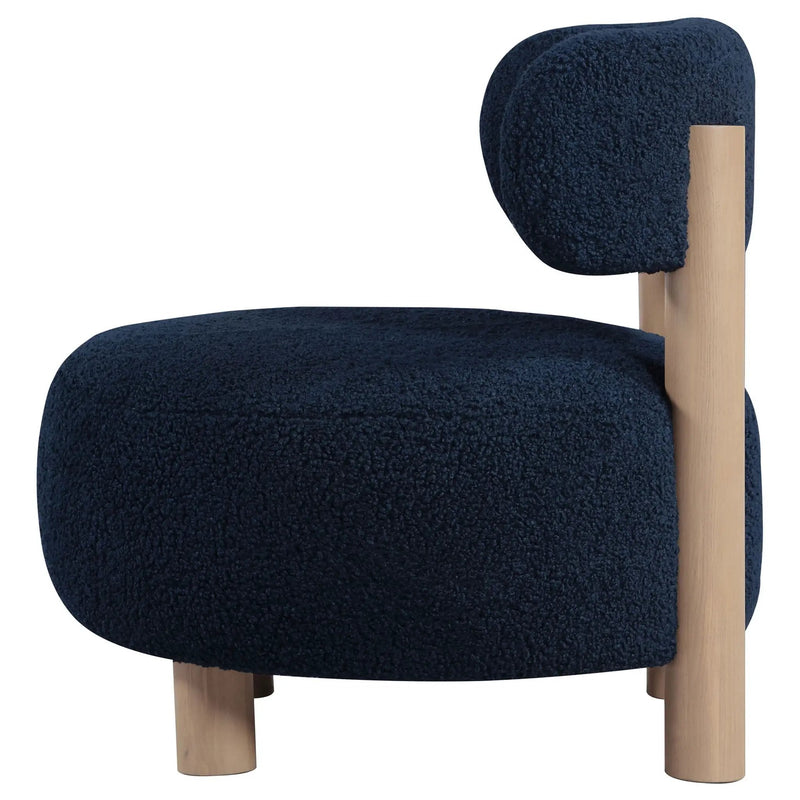 Zonie Boucle Upholstered Barrel Back Accent Chair Blue by Unique Piece Furniture