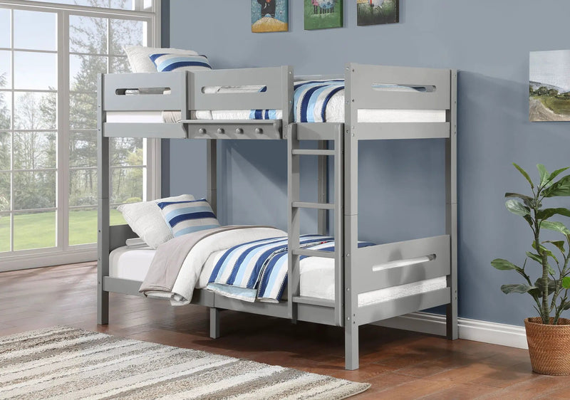 Edah - Twin Twin Bunk Bed - Gray by Unique Piece Furniture
