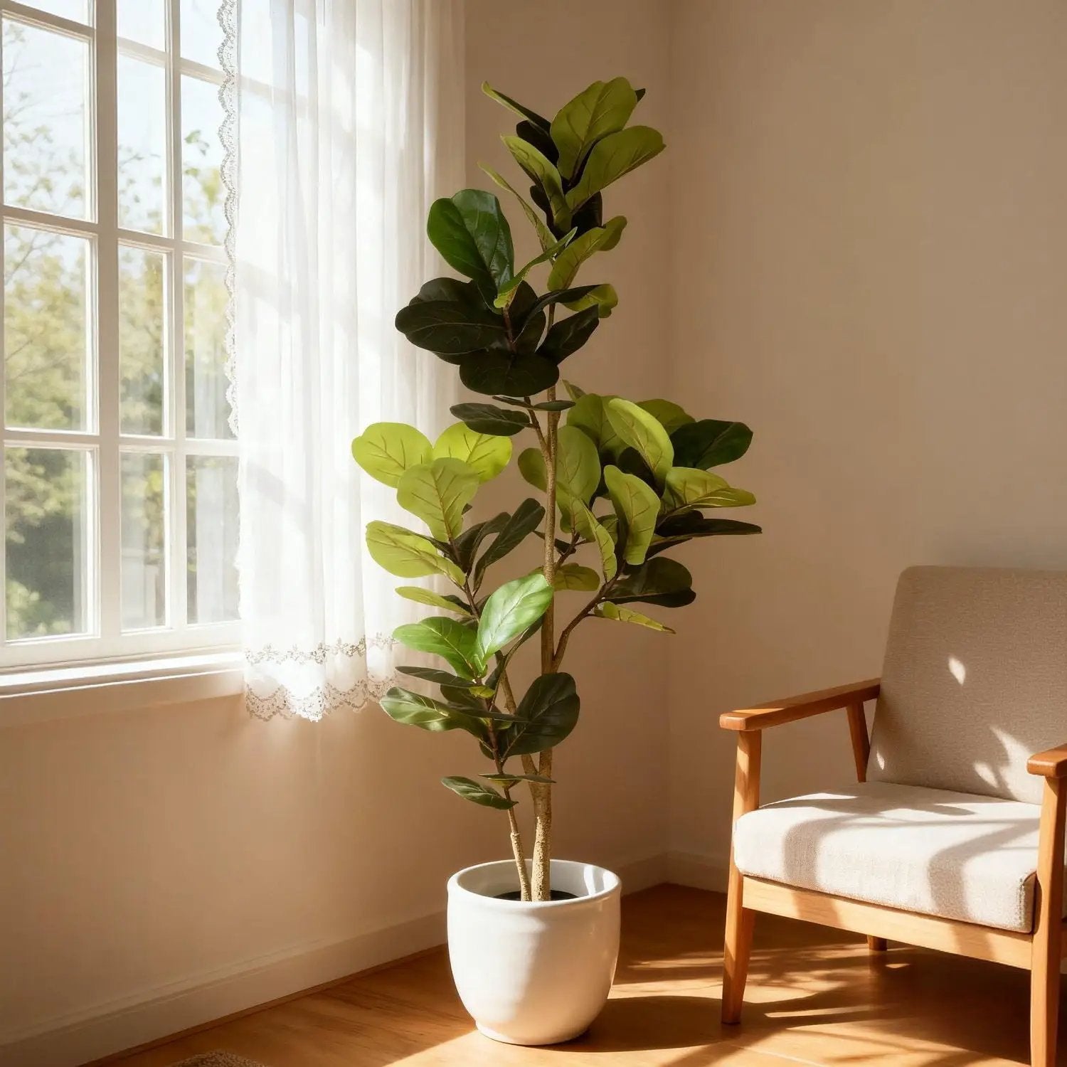 6Ft Real Touch Fake Fiddle Leaf Fig Tree In Pot by HouseOfZazla
