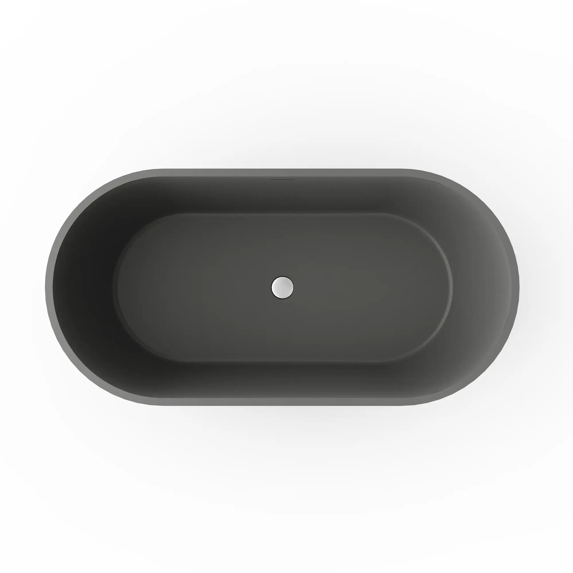 63 Inch Solid Surface Oval Shape Freestanding Bathtub by HouseOfZazla