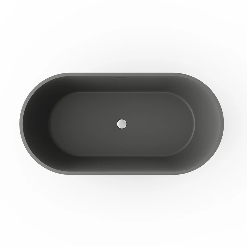 63 Inch Solid Surface Oval Shape Freestanding Bathtub by HouseOfZazla