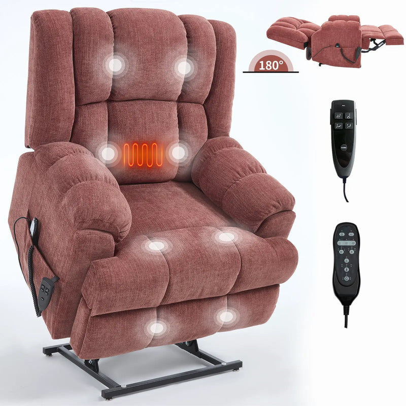 Dual Motor Heat Massage Electric Power Lift Recliner by HouseOfZazla