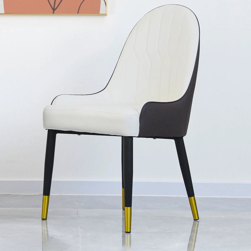 Modern Sponge-Filled Dining Chair, Solid Wood Metal Legs, Suitable For Restaurants, Living Rooms And Rooms (Set of 2) by Unique Piece Furniture