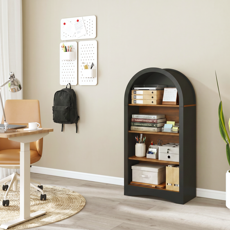 47" Freestanding Display Rack with Woodgrain Shelves, photo 3 of 10