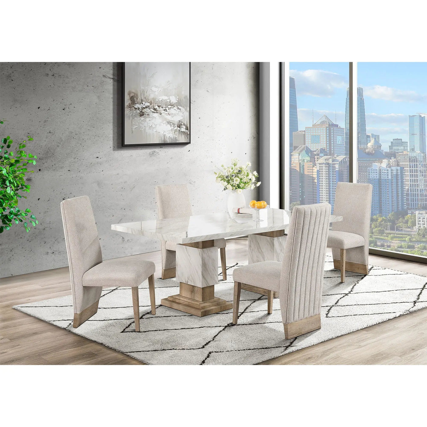 Stacey - Dining Table Set & 4 Chairs by Unique Piece Furniture