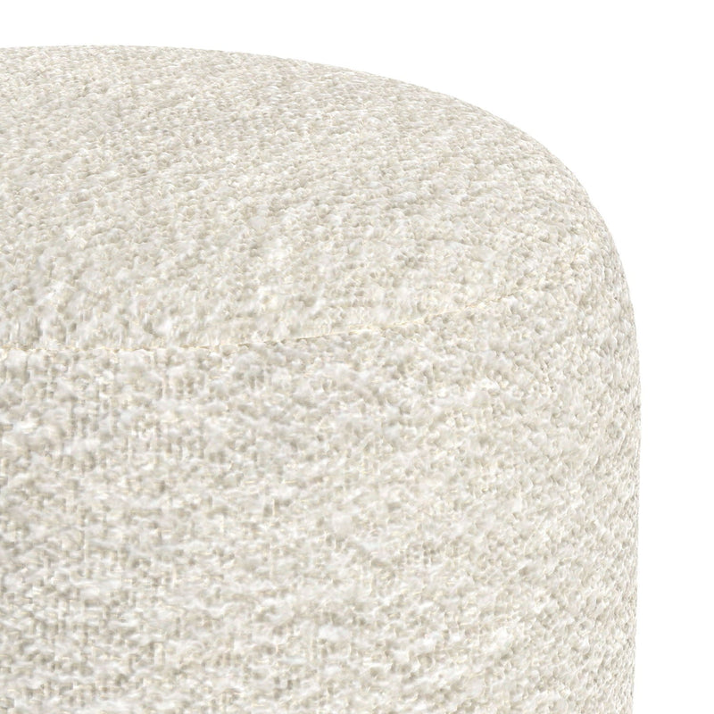 Chantal - Round Pouf - White by HouseOfZazla