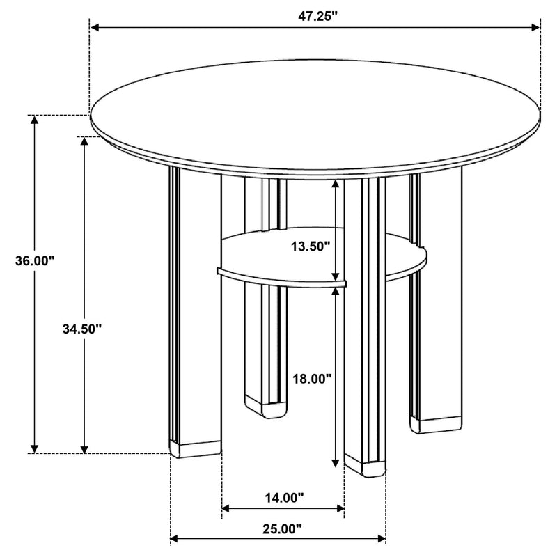 Ottowa 47-inch Round Counter Height Dining Table Brown by Unique Piece Furniture