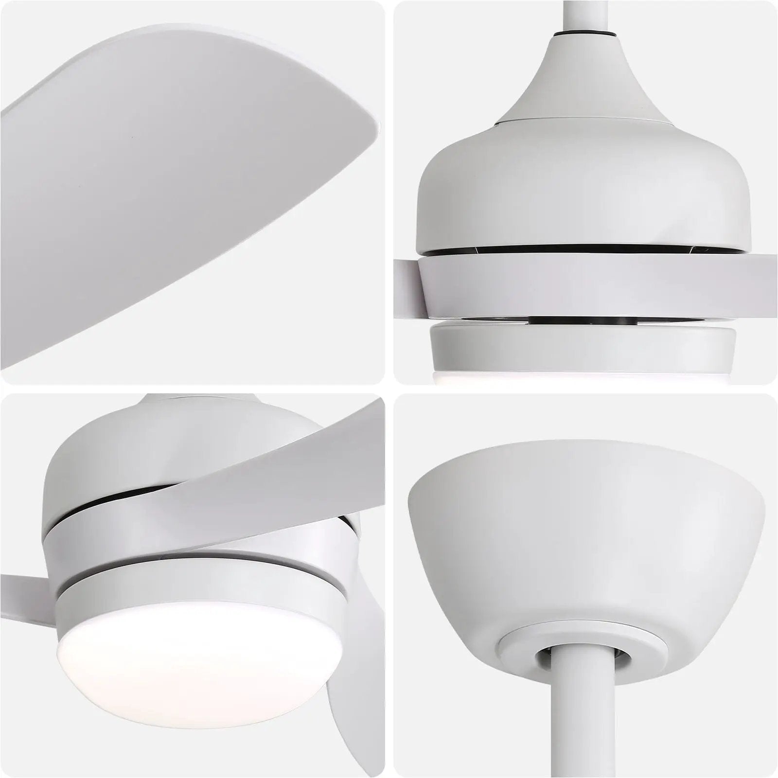 Ceiling Fan With 3 Blades, Remote Control, Reversible DC Motor, Noiseless Operation, 3 Downrods by Unique Piece Furniture