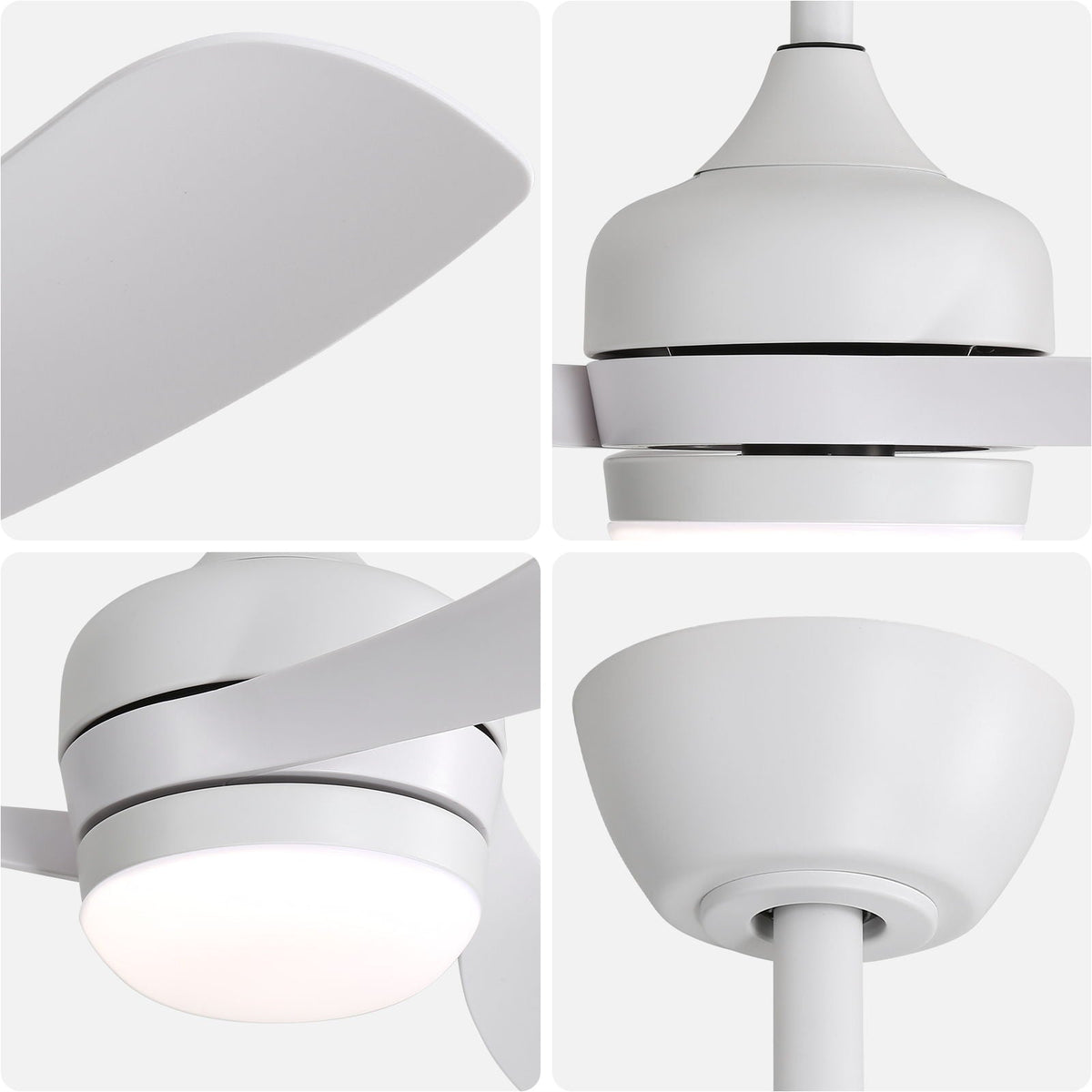 Ceiling Fan with Reversible DC Motor and Remote Control - White or Dark Brown, photo 19 of 21