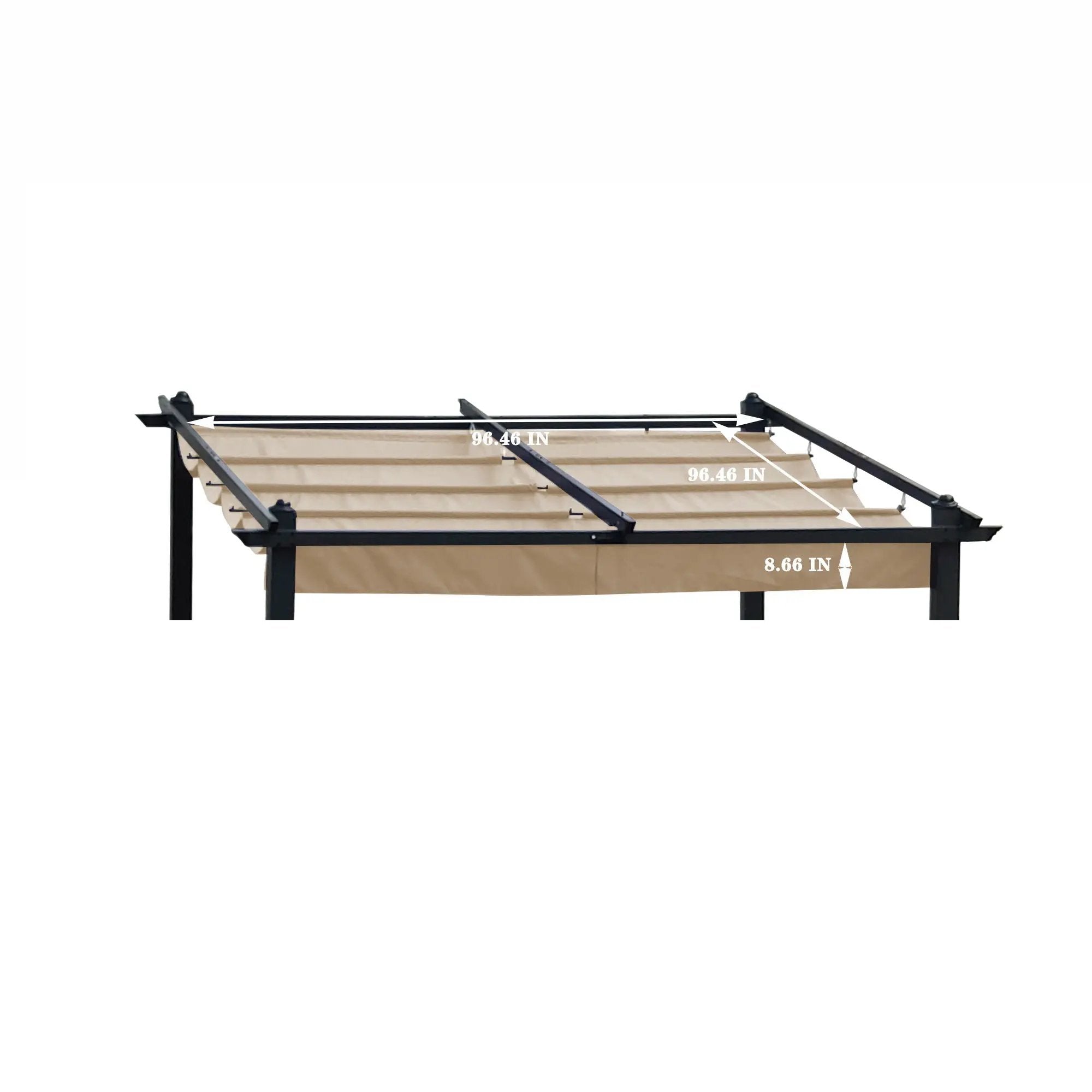 Replacement Canopy Top Cover Fabric For Outdoor Patio Retractable Pergola Sun-Shelter Canopy by Unique Piece Furniture