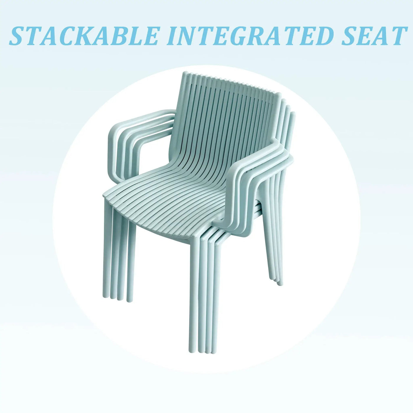 4 Modern Stackable Plastic Armchair Matched With Round Table by HouseOfZazla