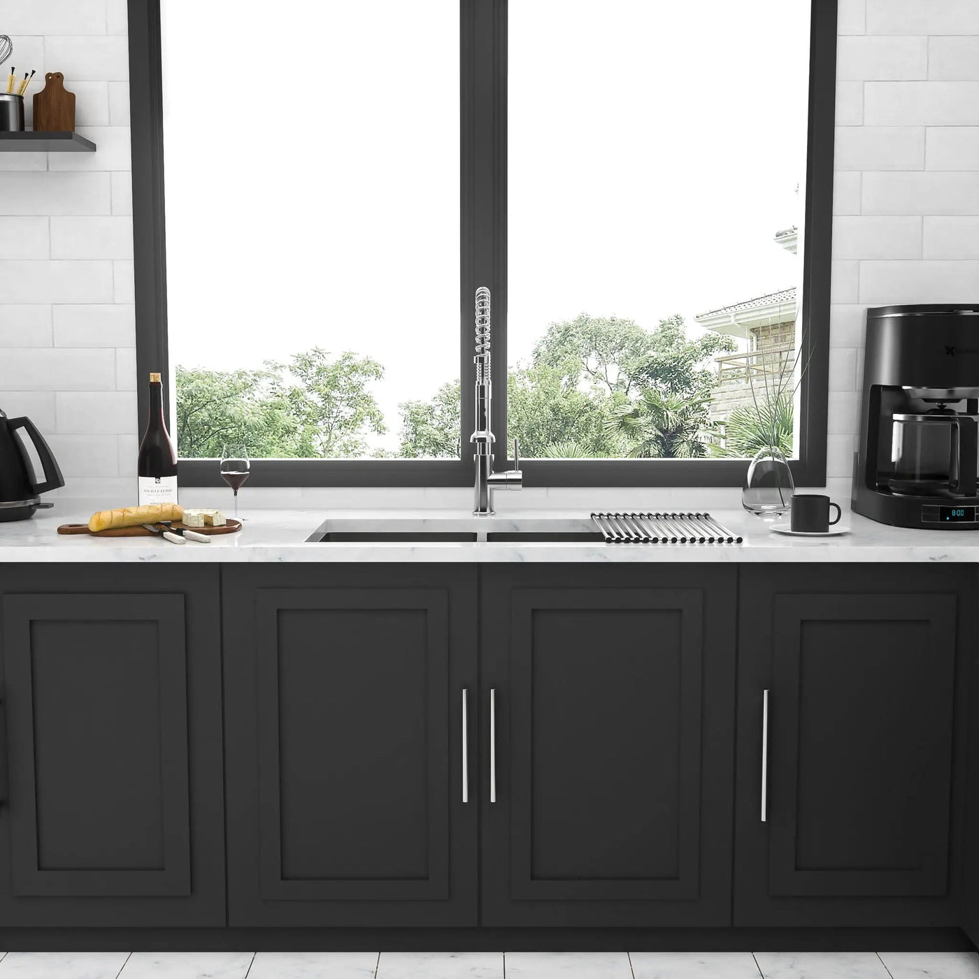 Modern Double Bowl Undermount Kitchen Sink 50 / 50 Design Stainless Steel by HouseOfZazla
