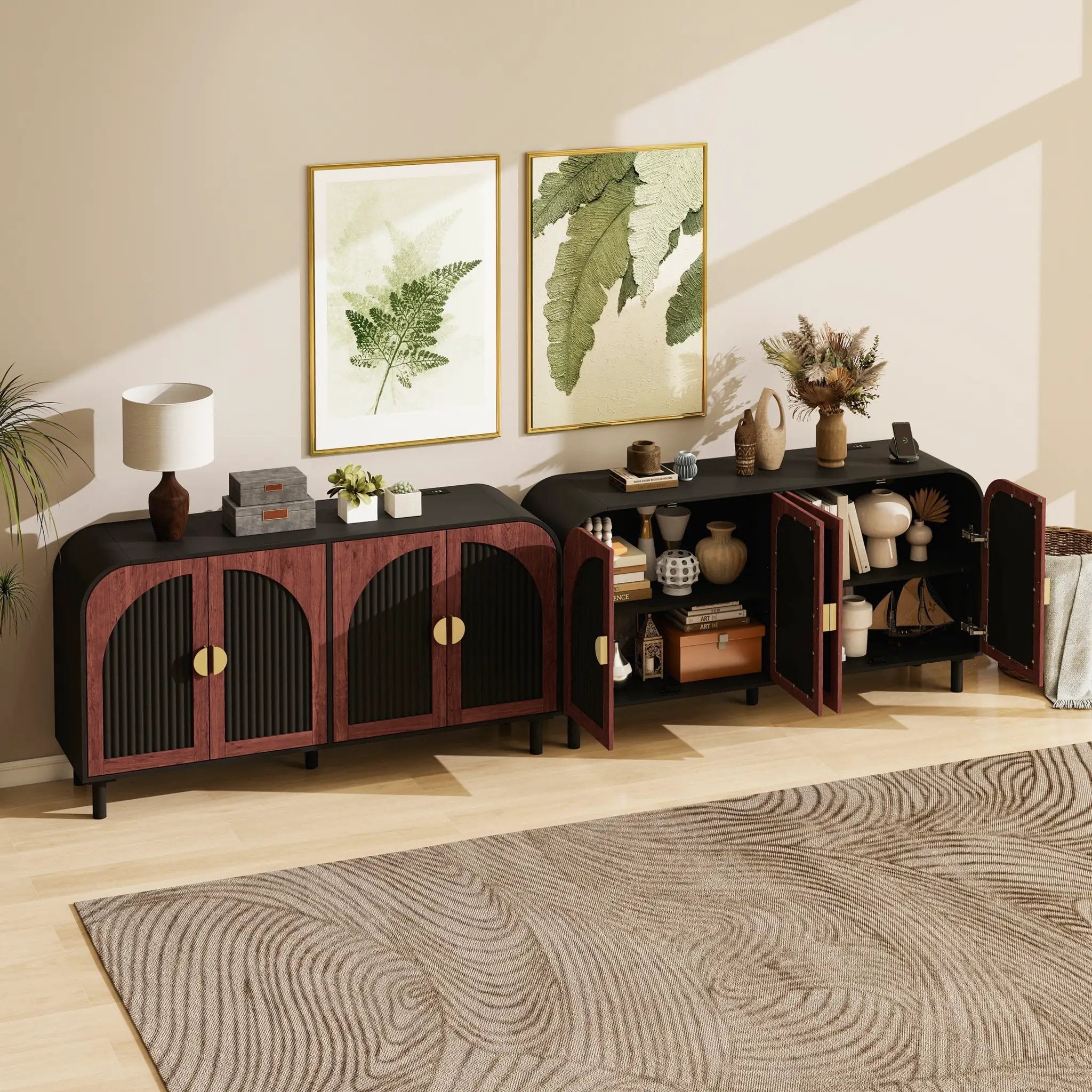 Vintage Arched Sideboard Cabinet with Mid-Century Vintage Style by HouseOfZazla