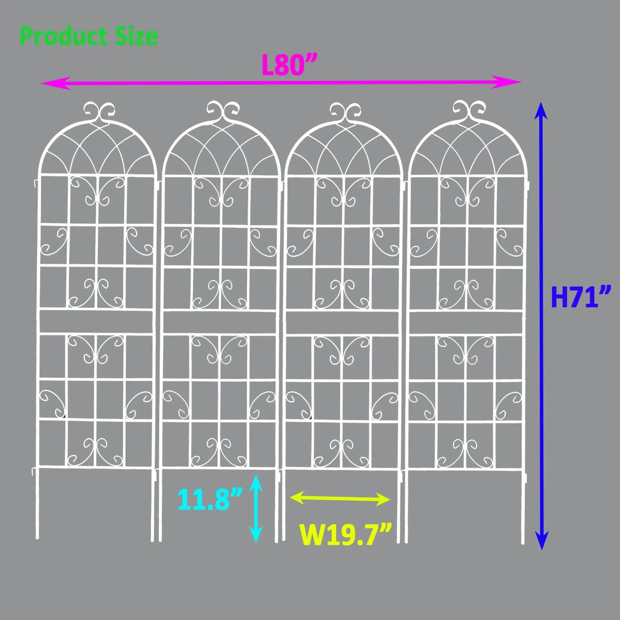 Metal Garden Rustproof Trellis For Climbing Plants Outdoor Flower Support by HouseOfZazla