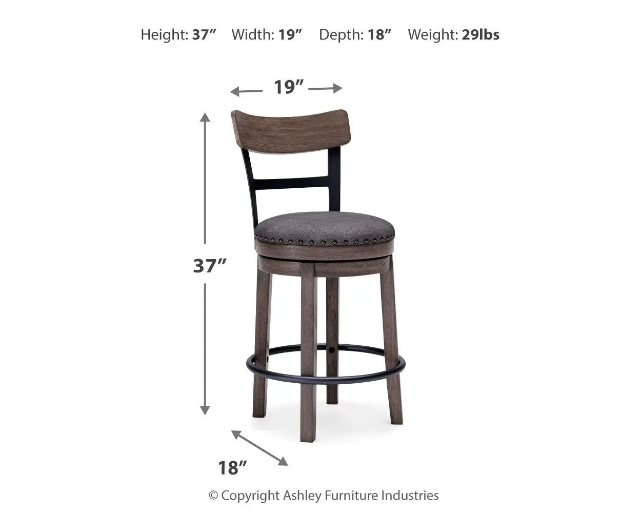 Caitbrook - UPH Swivel Barstool - Gray by Unique Piece Furniture