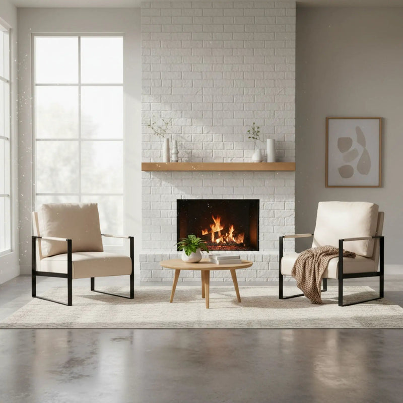 Classic Mid Century Modern Accent Chair With Durable Square Metal Frame, Armchair by Unique Piece Furniture
