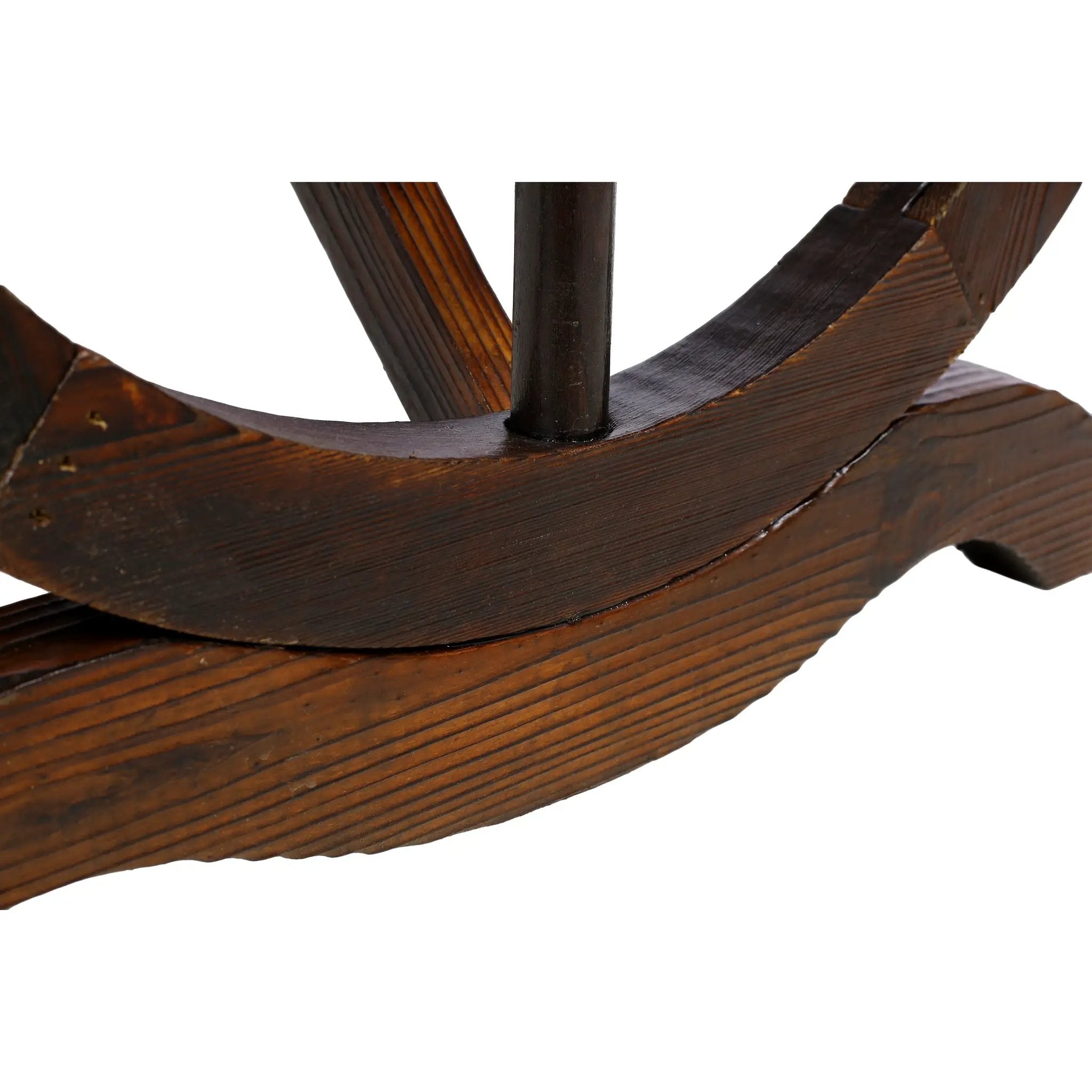 Outdoor Rustic Wooden Bench with Wagon Wheel Legs by HouseOfZazla