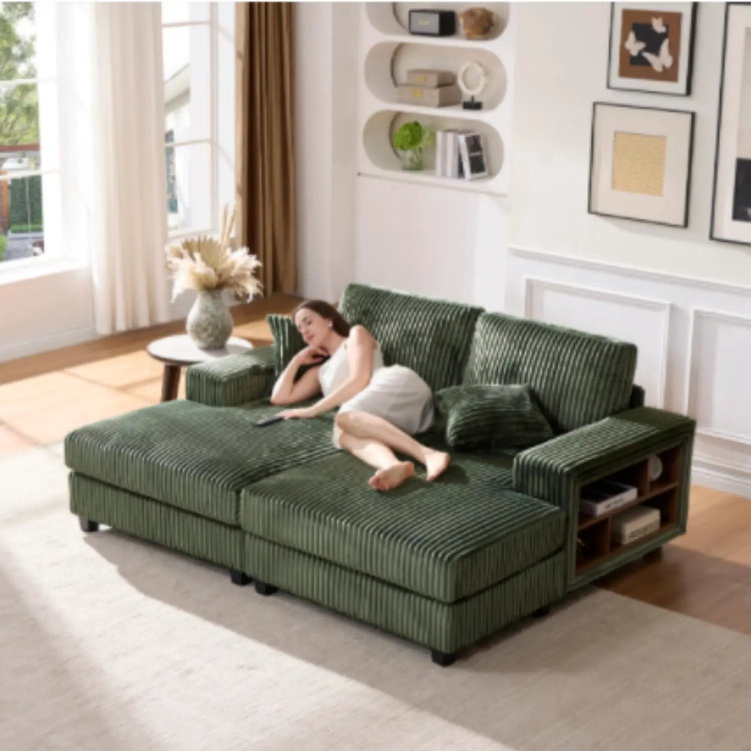 Convertible Sectional Sofa, Sleeper Oversized Living Room Lounge by HouseOfZazla