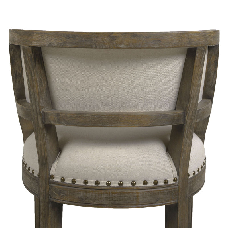 Farmhouse Counter Height Bar Stool with Backrest - Beige, photo 14 of 14