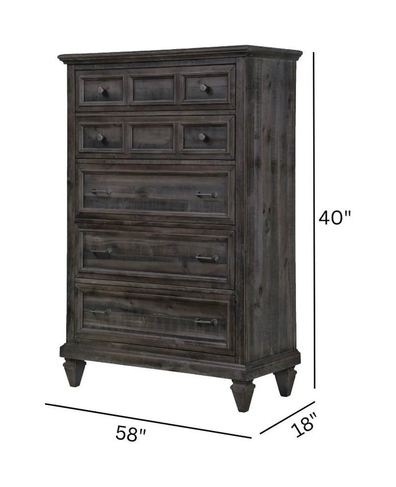 Calistoga - 5 Drawer Chest - Weathered Charcoal, photo 7 of 7